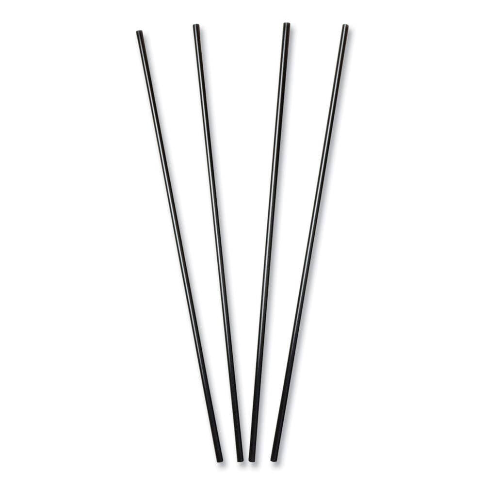 Sip Straws, 7.5", Plastic, Black, 10,000/Carton - Image 4