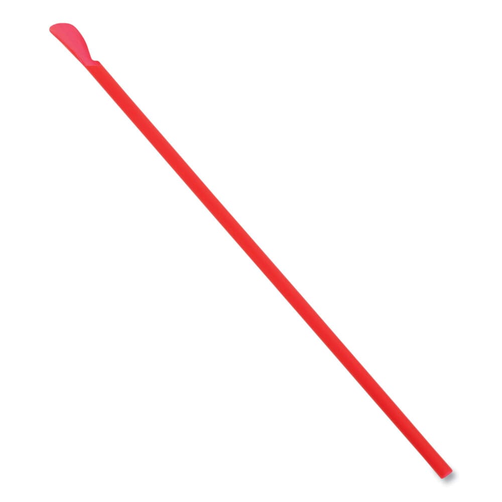 Jumbo Spoon Straw, 10.25", Plastic, Red, 300/Pack, 18 Packs/Carton - Image 6