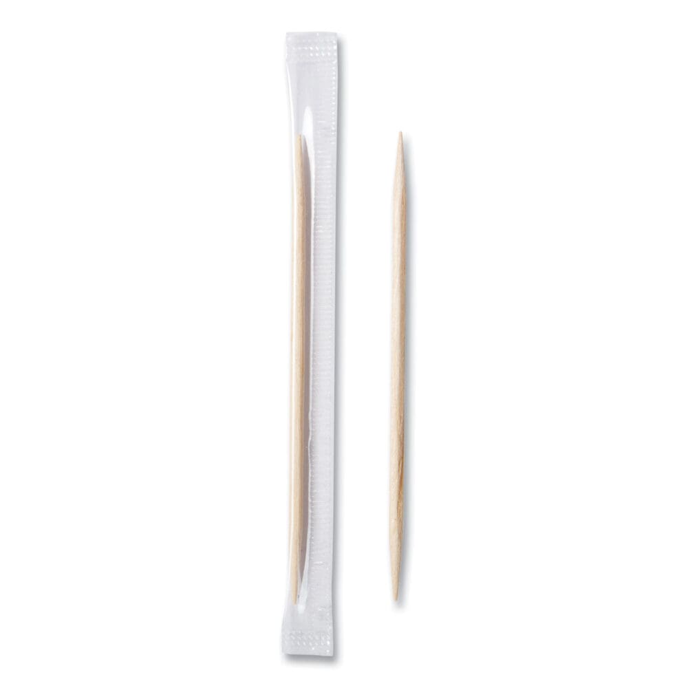 Cello-Wrapped Round Wood Toothpicks, 2.5", Natural, 1,000/Box, 15 Boxes/Carton - Image 6