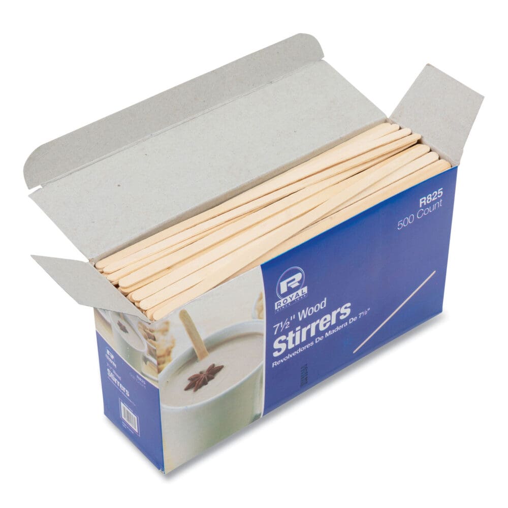 Wood Coffee Stirrers, 7.5" Long, 500/Box, 10 Boxes/Carton - Image 4