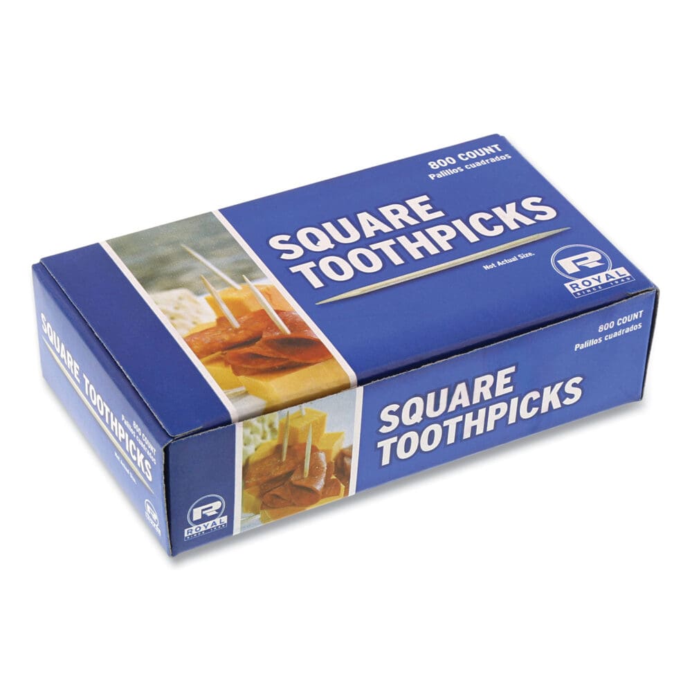 Square Wood Toothpicks, 2.75", Natural, 800/Box, 24 Boxes/Carton - Image 4