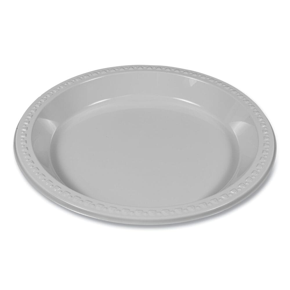 Plastic Dinnerware, Plates, 10.25" dia, White, 125/Pack - Image 4