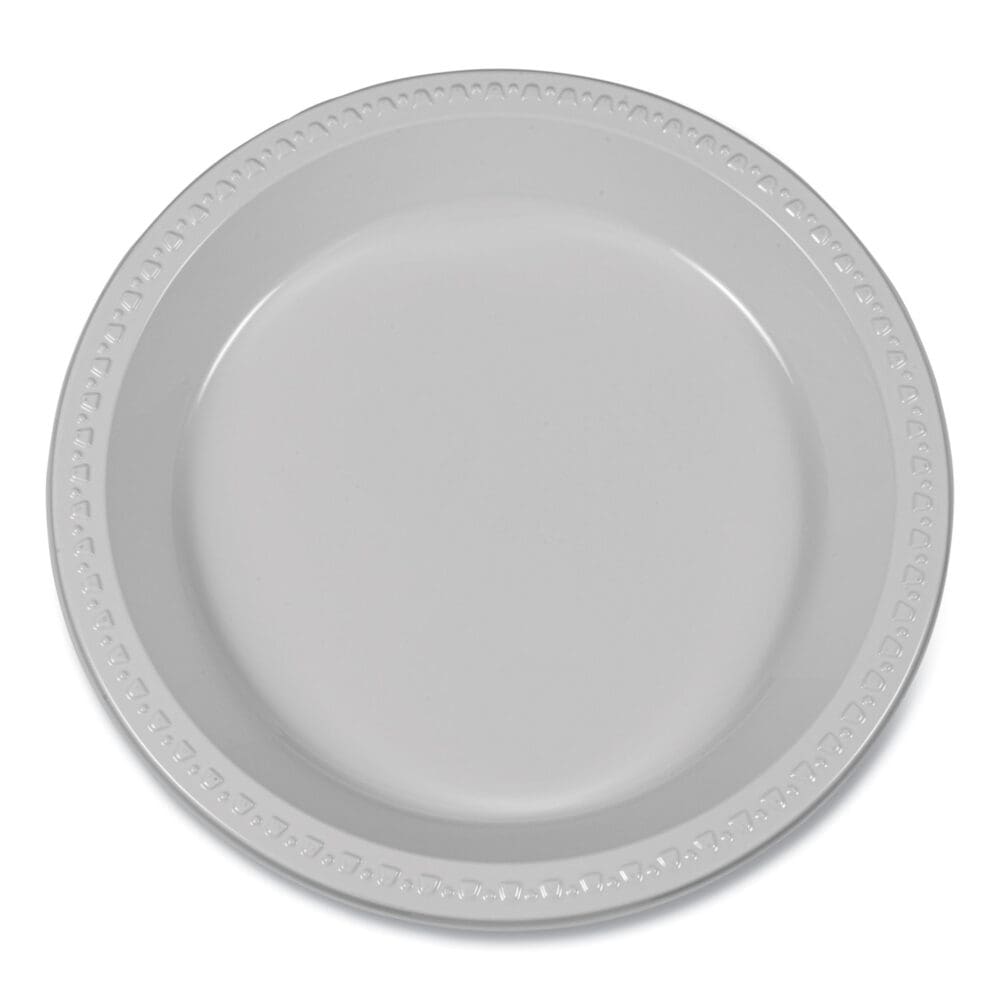 Plastic Dinnerware, Plates, 10.25" dia, White, 125/Pack - Image 2