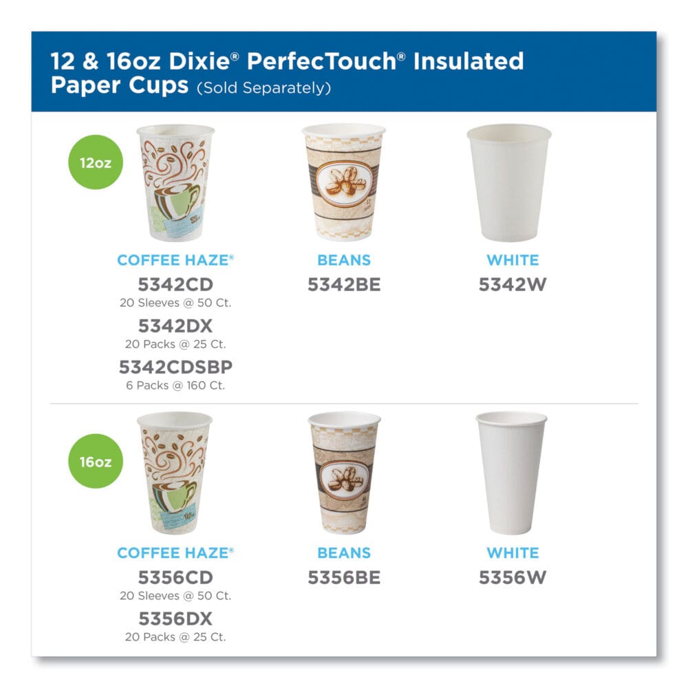 PerfecTouch Paper Hot Cups, 16 oz, Coffee Haze Design, 50/Pack - Image 2