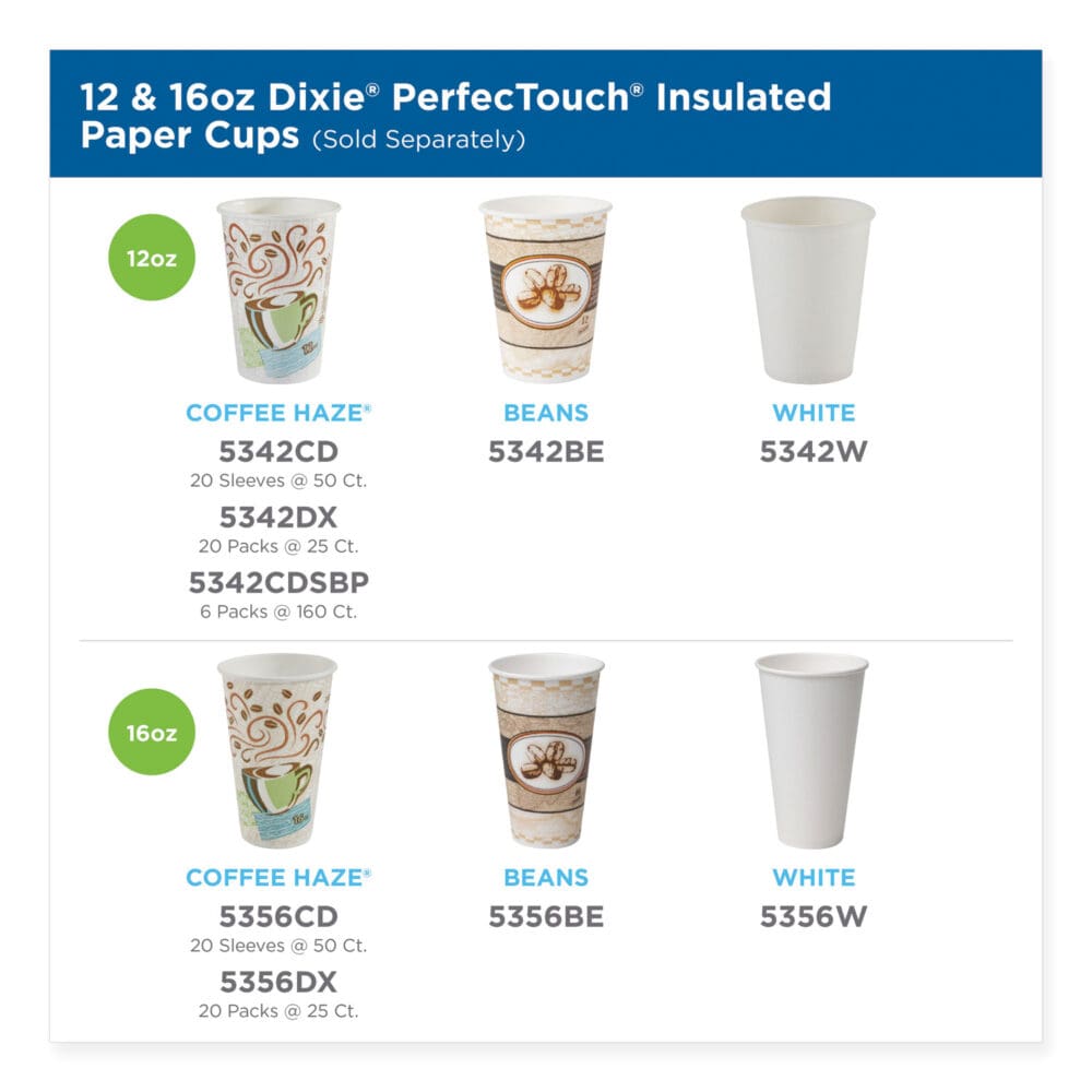 PerfecTouch Paper Hot Cups, 12 oz, Coffee Haze Design, 50/Pack - Image 2