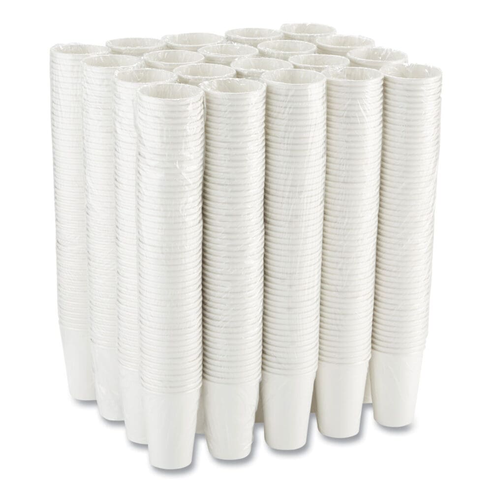 Paper Hot Cups, 16 oz, White, 50/Sleeve, 20 Sleeves/Carton - Image 3