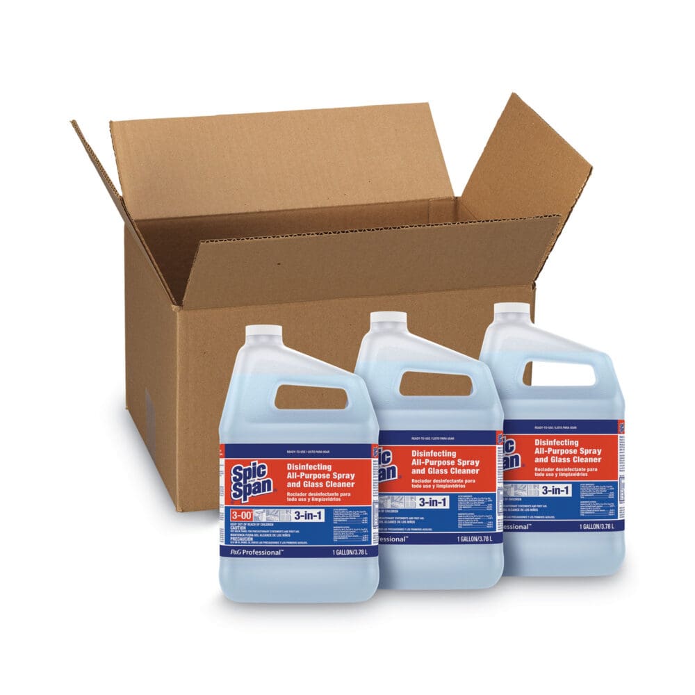 Disinfecting All-Purpose Spray and Glass Cleaner, Fresh Scent, 1 gal Bottle, 3/Carton - Image 2