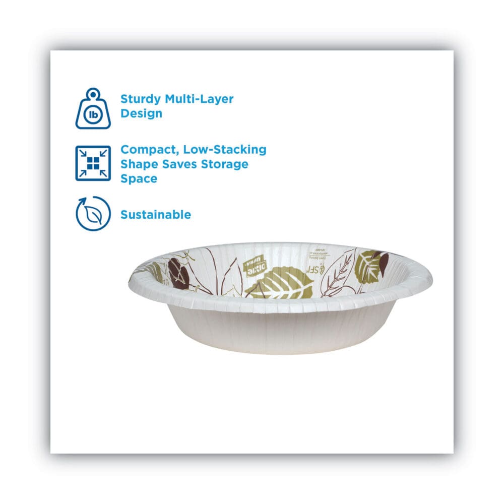 Pathways Heavyweight Paper Bowls, 20 oz, White/Green/Burgundy, 125/Pack - Image 2