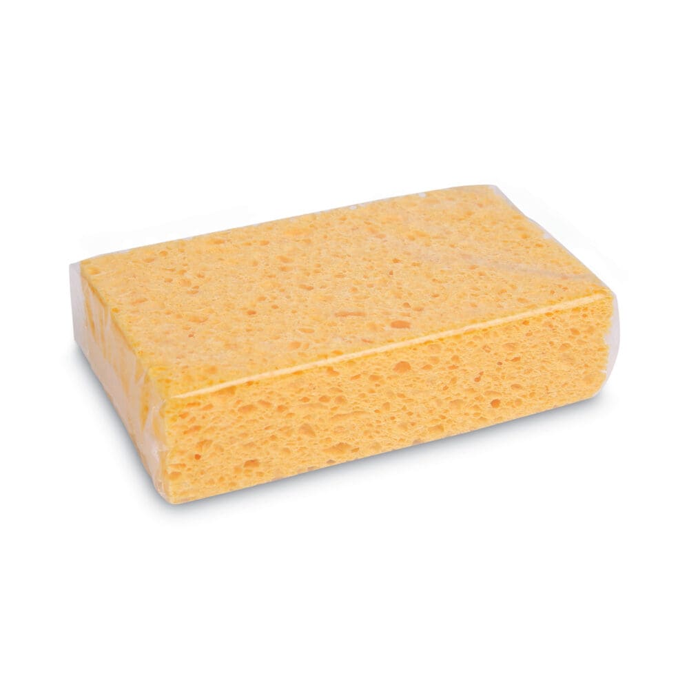 Medium Cellulose Sponge, 3.67 x 6.08, 1.55" Thick, Yellow, 24/Carton - Image 7