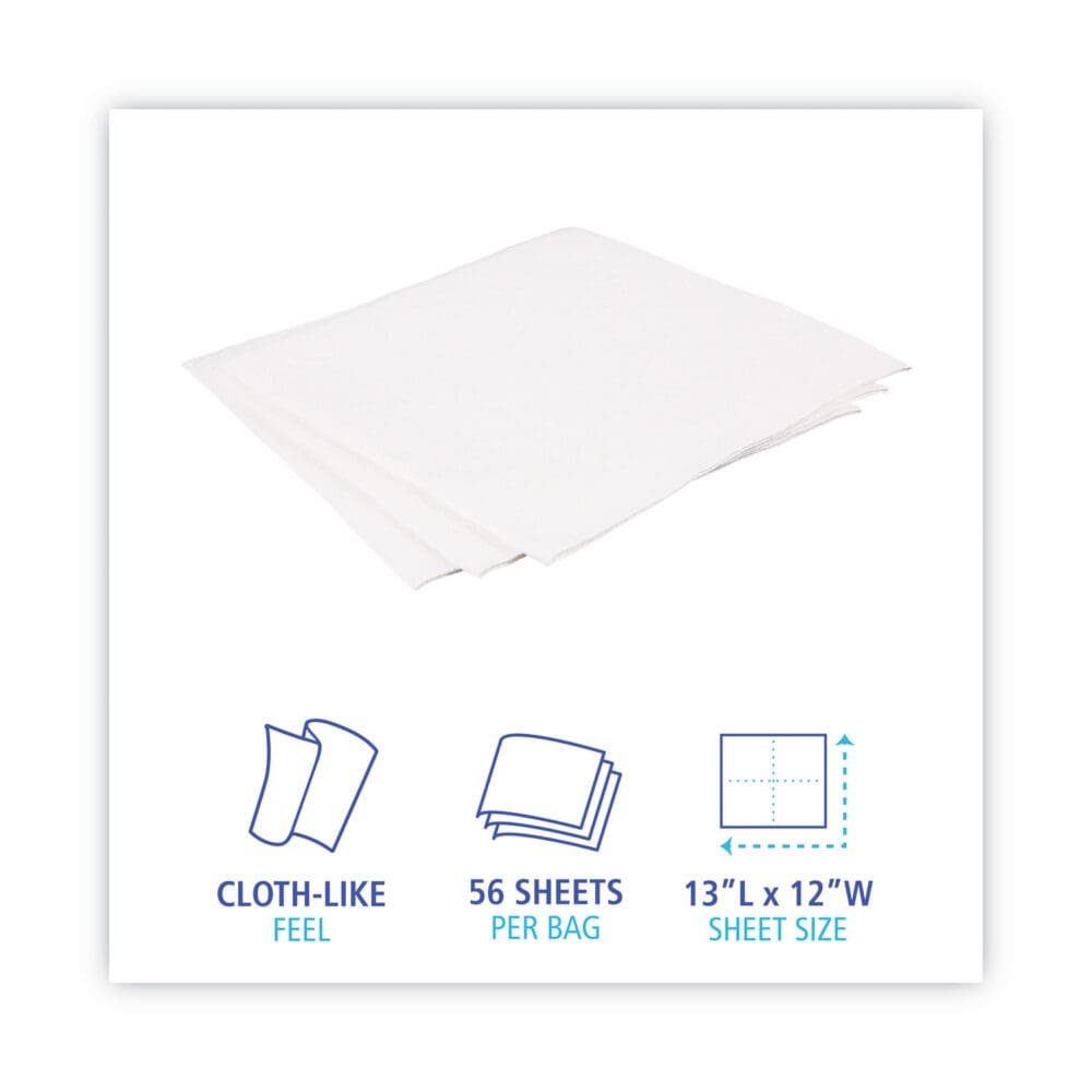 DRC Wipers, 12 x 13, White, 56 Bag, 18 Bags/Carton - Image 3