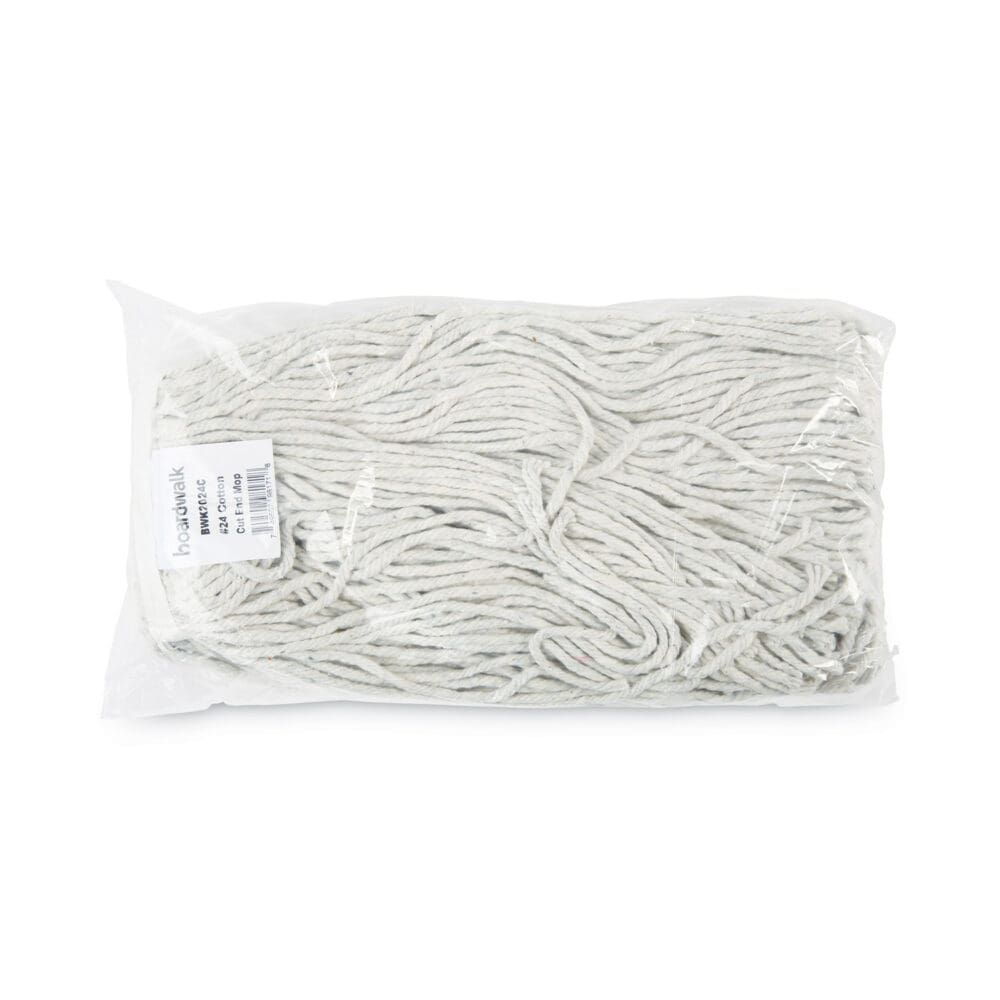 Cut-End Wet Mop Head, Cotton, No. 24, White 12/Carton - Image 6