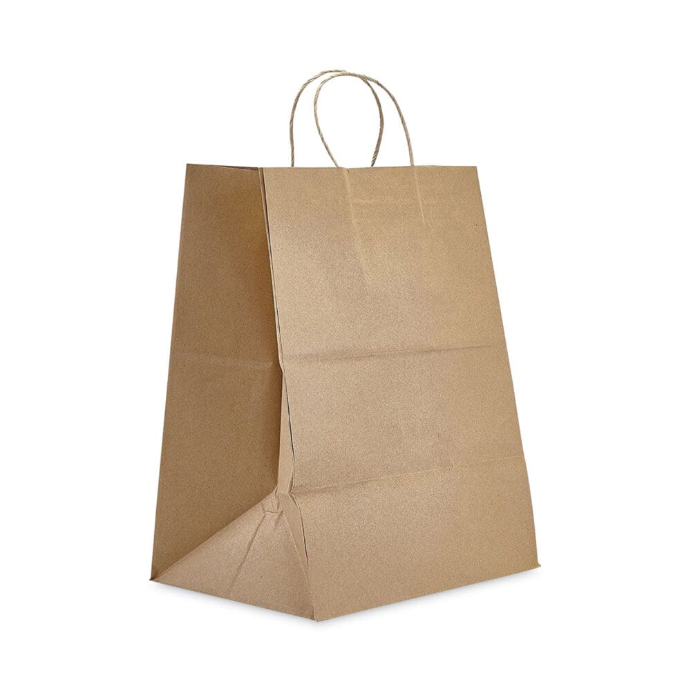 Kraft Paper Bags, Regal, 12 x 9 x 15.75, Natural, 200/Carton - Image 2