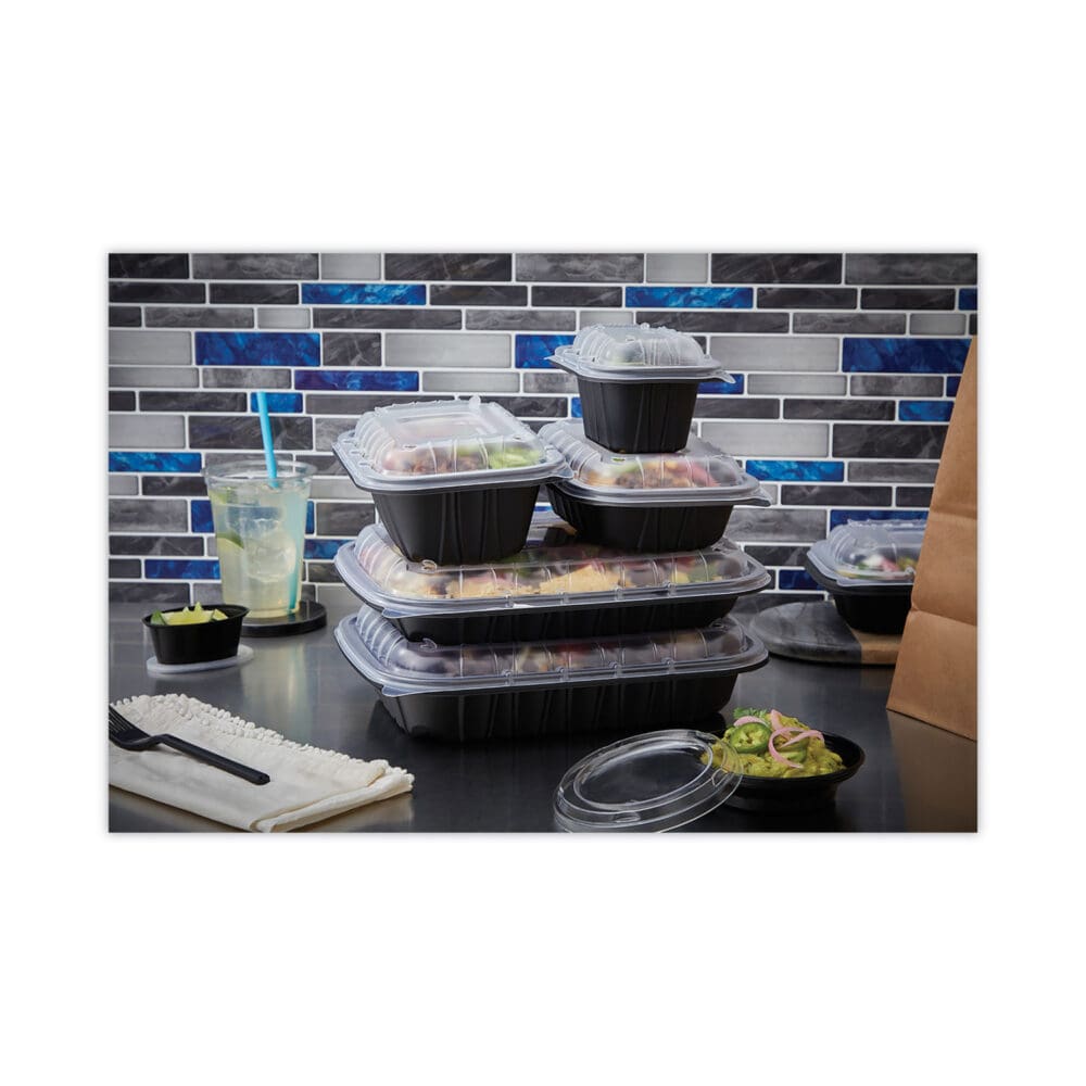 EarthChoice Entree2Go Takeout Container Vented Lid, 5.65 x 4.25 x 0.93, Clear, Plastic, 600/Carton - Image 5