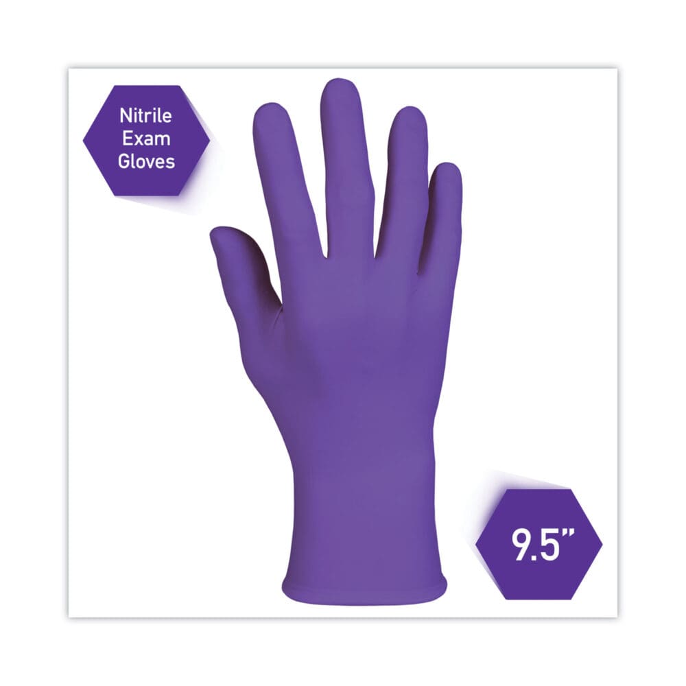 PURPLE NITRILE Exam Gloves, 242 mm Length, X-Large, Purple, 90/Box - Image 3