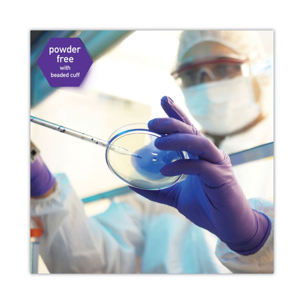 PURPLE NITRILE Exam Gloves, 242 mm Length, X-Large, Purple, 90/Box - Image 5