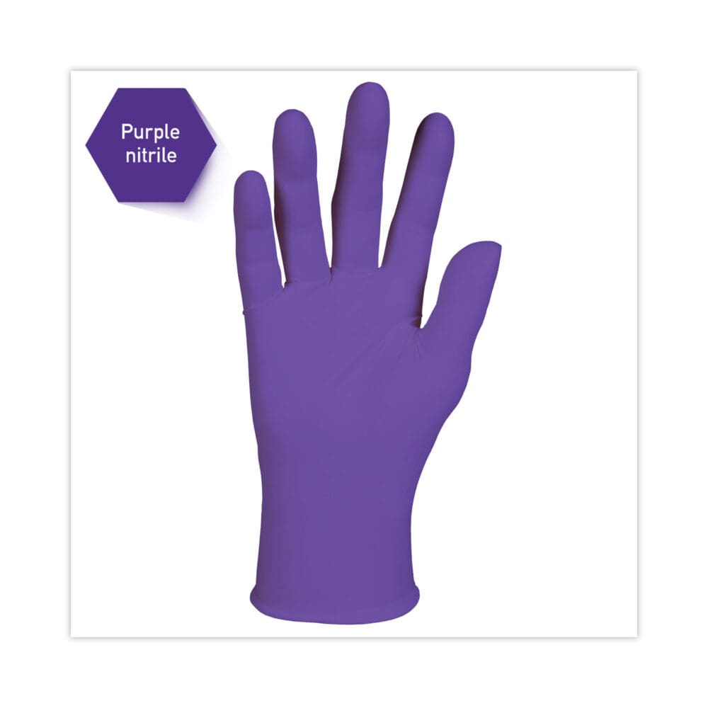 PURPLE NITRILE Exam Gloves, 242 mm Length, Large, Purple, 100/Box - Image 6