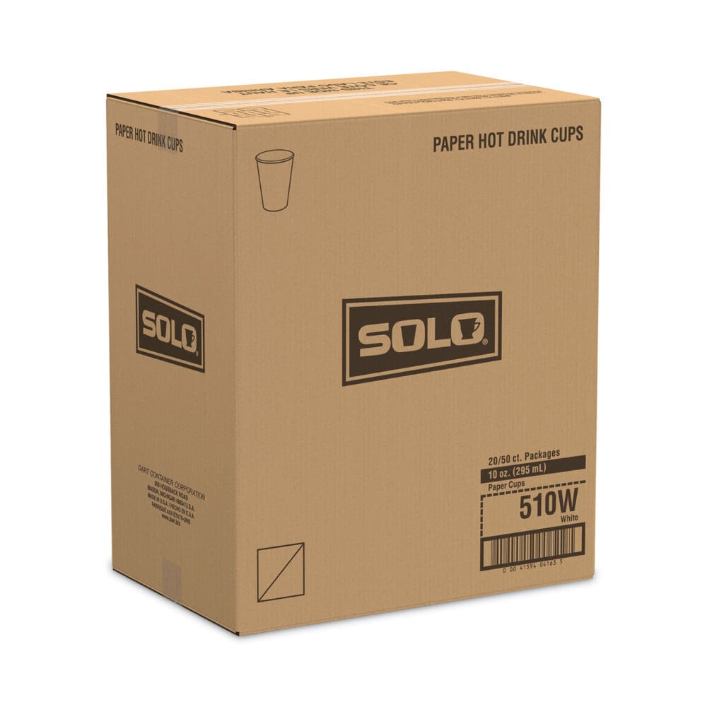 Single-Sided Poly Paper Hot Cups, 10 oz, White, 1,000/Carton - Image 5