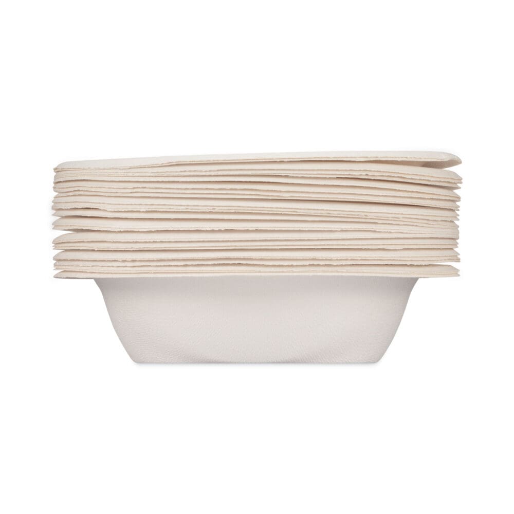 ECOSAVE Tableware, Bowl, Bagasse, 16 oz, White, 25/Pack - Image 4