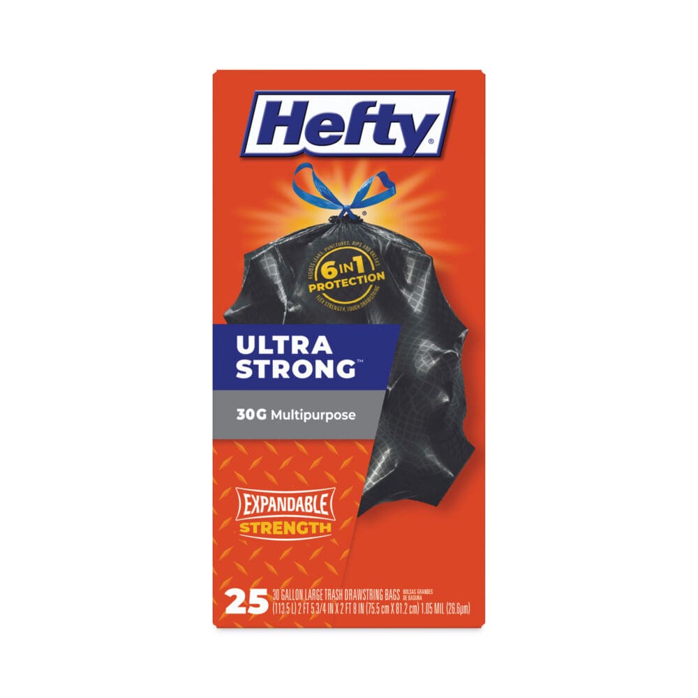 Ultra Flex Waste Bags, 30 gal, 1.05 mil, 6" x 2.1", Black, 150/Carton - Image 5