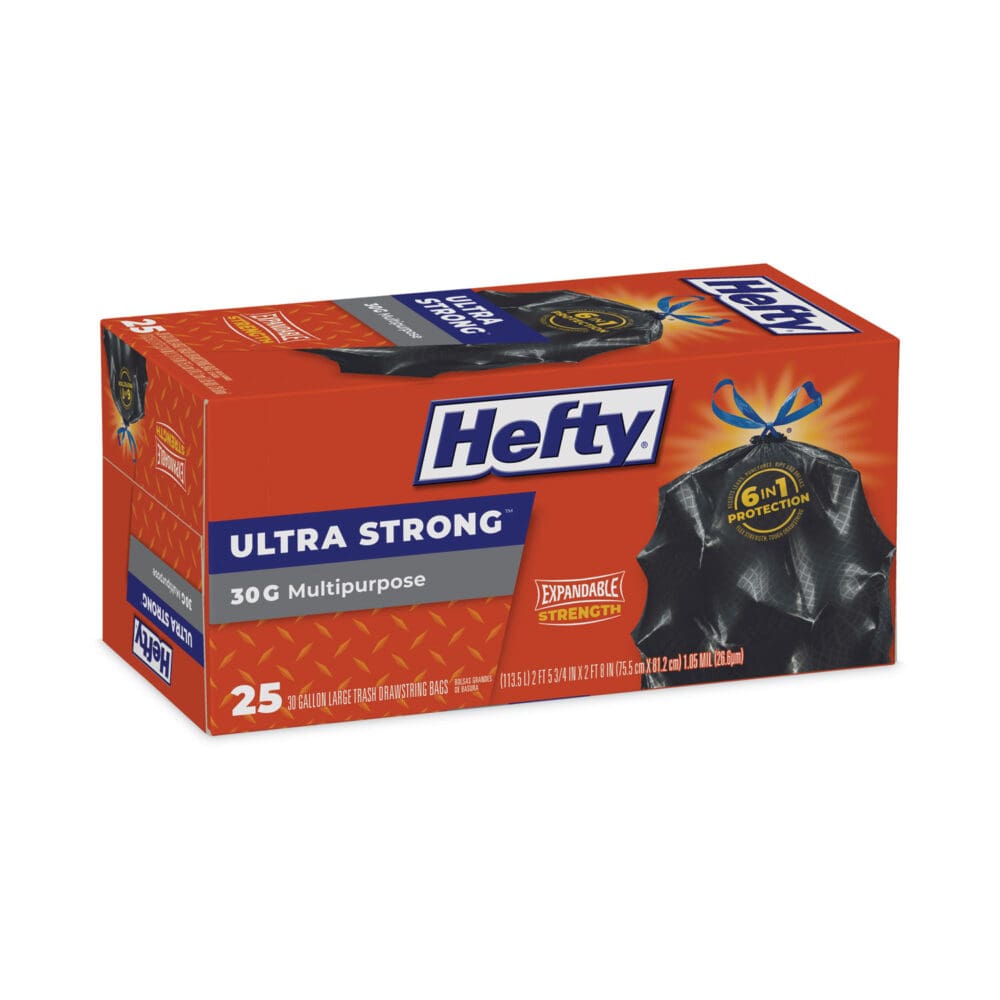 Ultra Flex Waste Bags, 30 gal, 1.05 mil, 6" x 2.1", Black, 150/Carton - Image 2