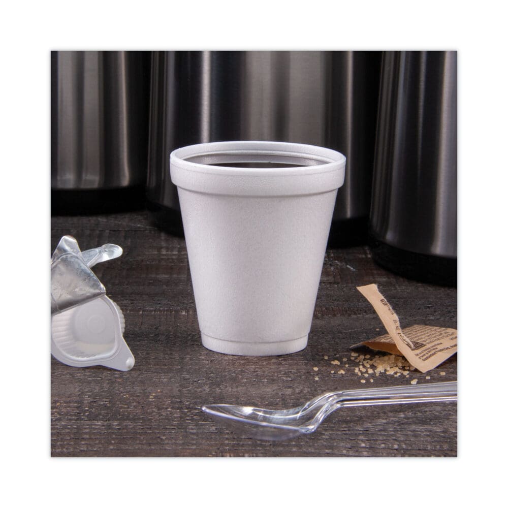 Foam Drink Cups, 8 oz, White, 25/Pack - Image 3