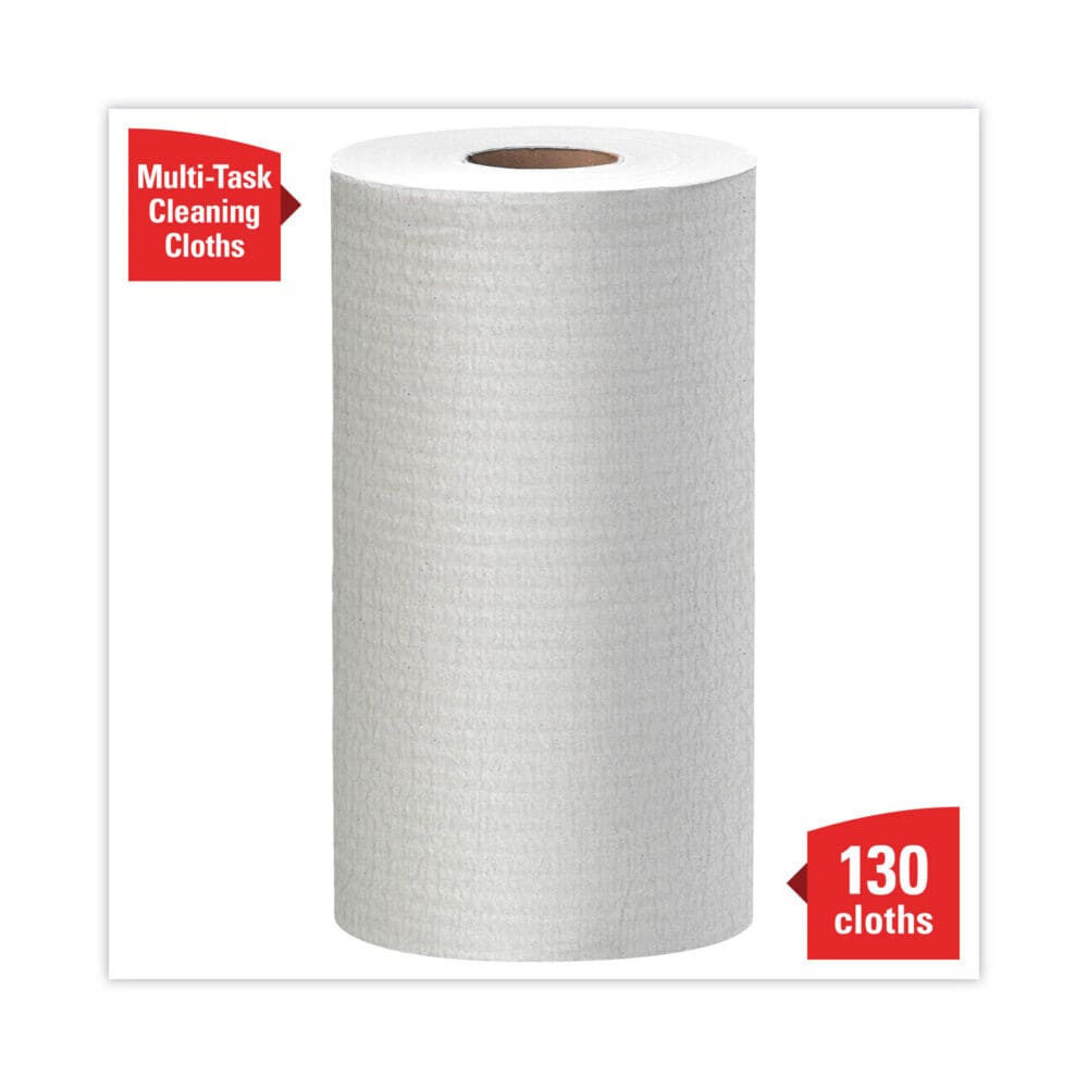 General Clean X60 Cloths, Small Roll, 9.8 x 13.4, White, 130/Roll, 12 Rolls/Carton - Image 2