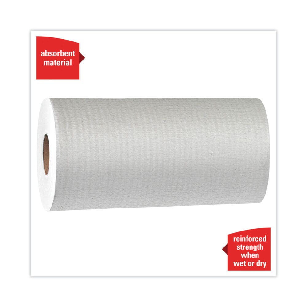 General Clean X60 Cloths, Small Roll, 9.8 x 13.4, White, 130/Roll, 12 Rolls/Carton - Image 4