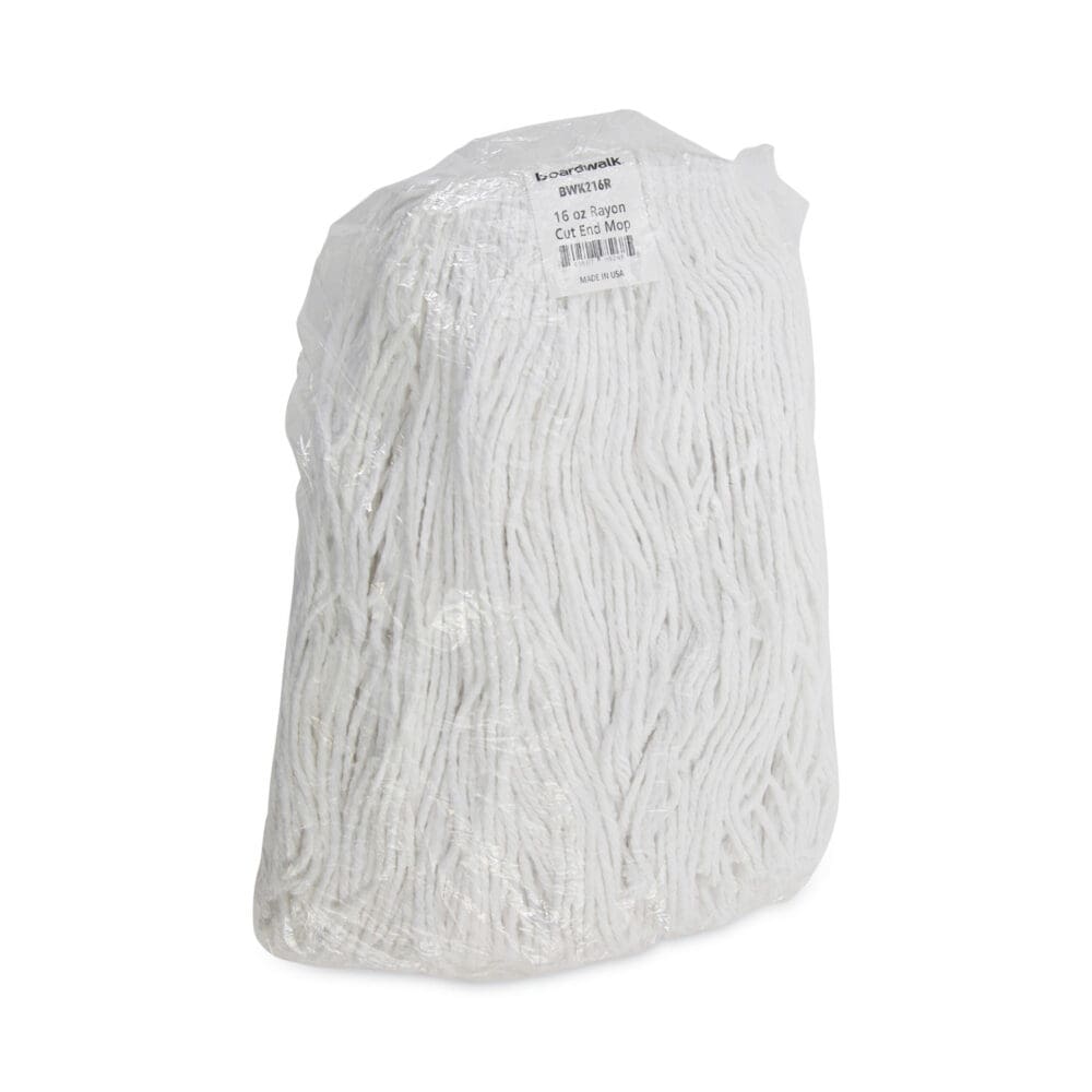 Premium Cut-End Wet Mop Heads, Rayon, 16oz, White, 12/Carton - Image 6