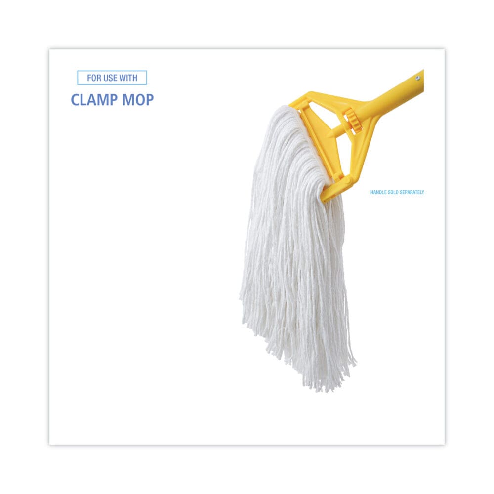 Premium Cut-End Wet Mop Heads, Rayon, 20oz, White, 12/Carton - Image 2