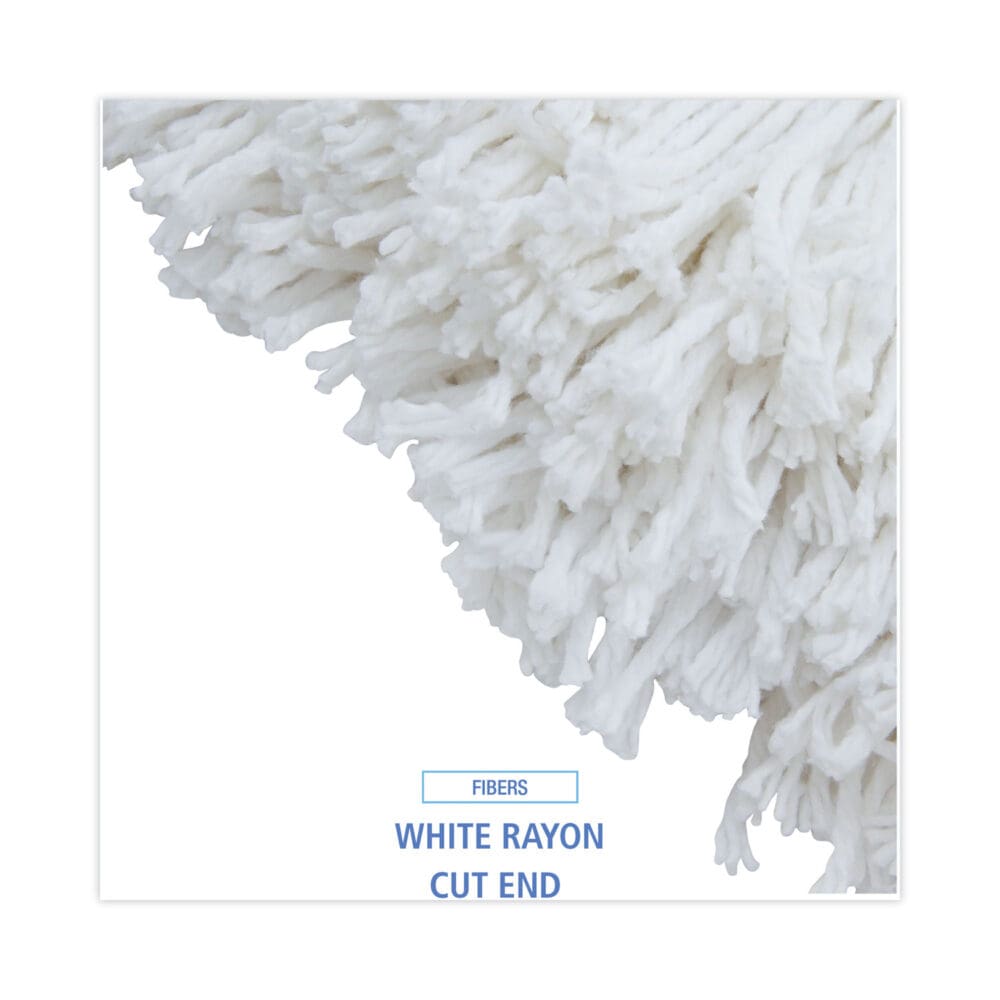 Cut-End Wet Mop Head, Rayon, No. 32, White, 12/Carton - Image 3