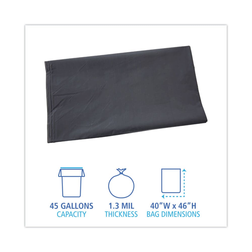 Linear Low Density Industrial Can Liners, 45 gal, 1.3 mil, 40 x 46, Gray, 100/Carton - Image 7