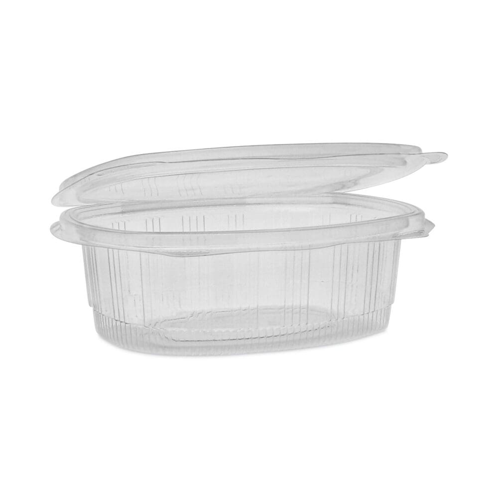 EarthChoice Recycled PET Hinged Container, 24 oz, 7.38 x 5.88 x 2.38, Clear, Plastic, 280/Carton - Image 7