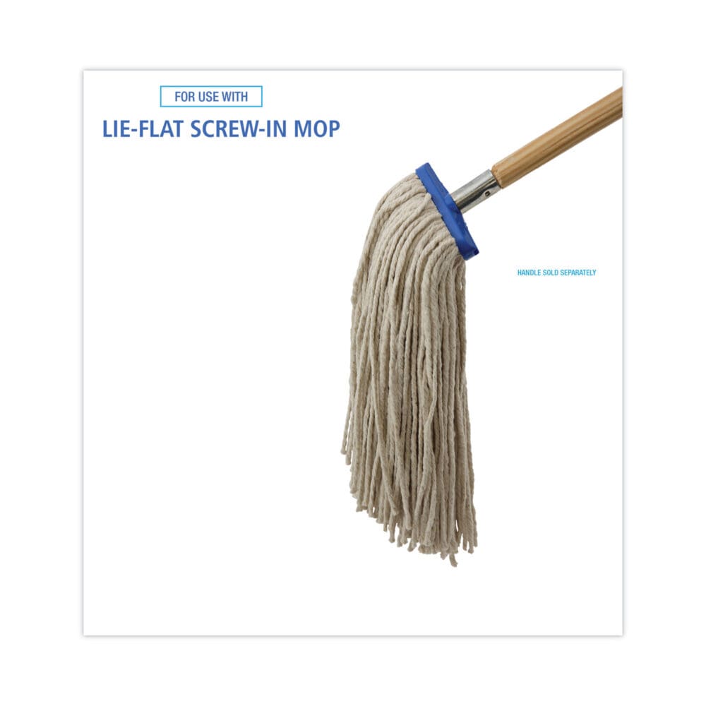 Cut-End Lie-Flat Wet Mop Head, Cotton, 16oz, White, 12/Carton - Image 2