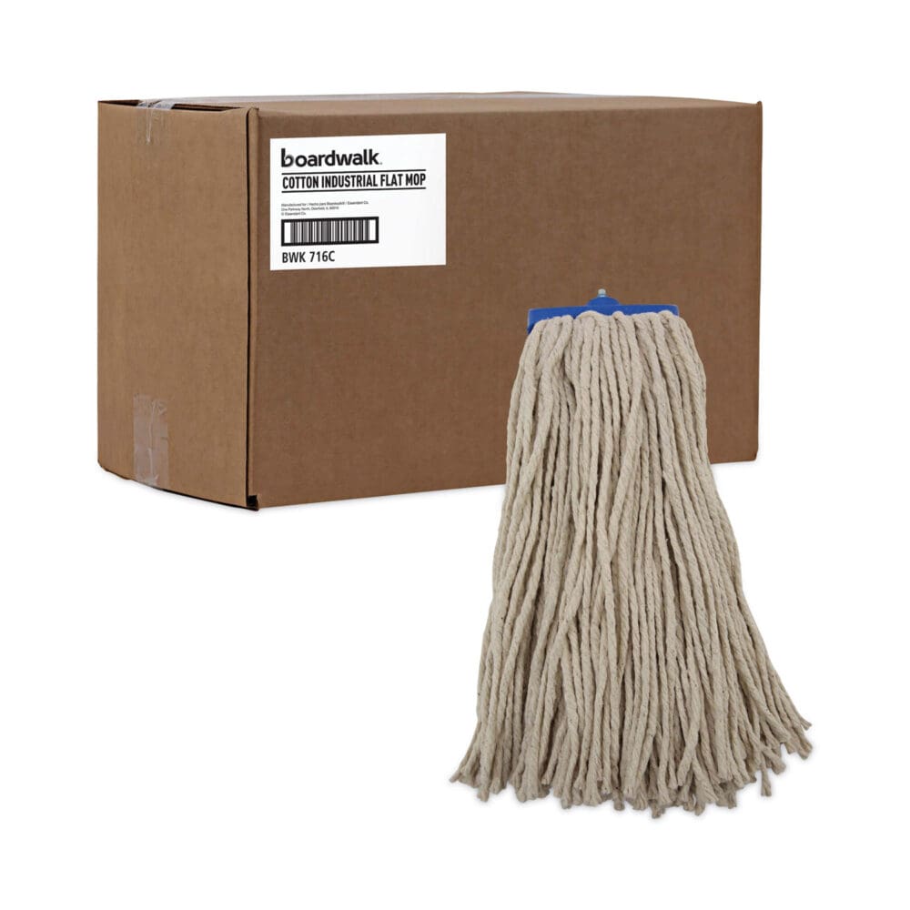 Cut-End Lie-Flat Wet Mop Head, Cotton, 16oz, White, 12/Carton - Image 8