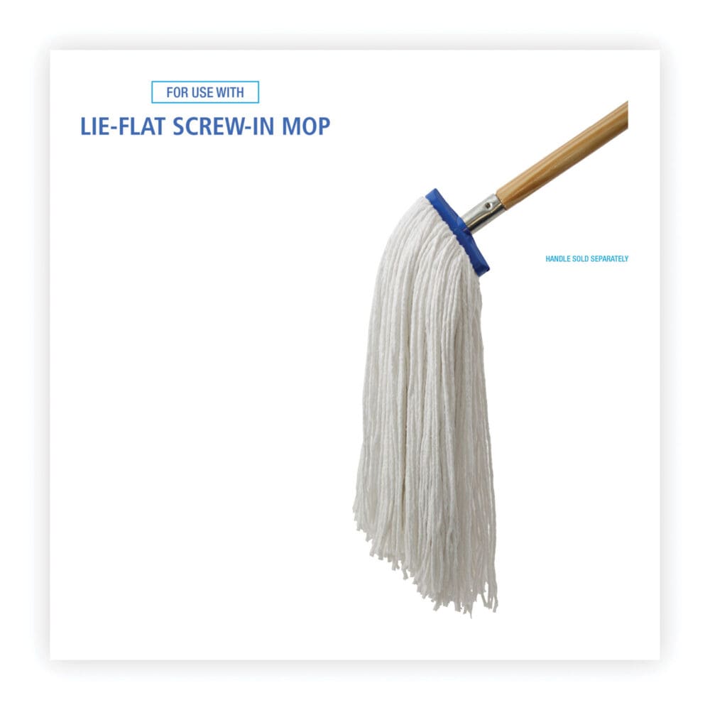 Cut-End Lie-Flat Wet Mop Head, Rayon, 24oz, White, 12/Carton - Image 3