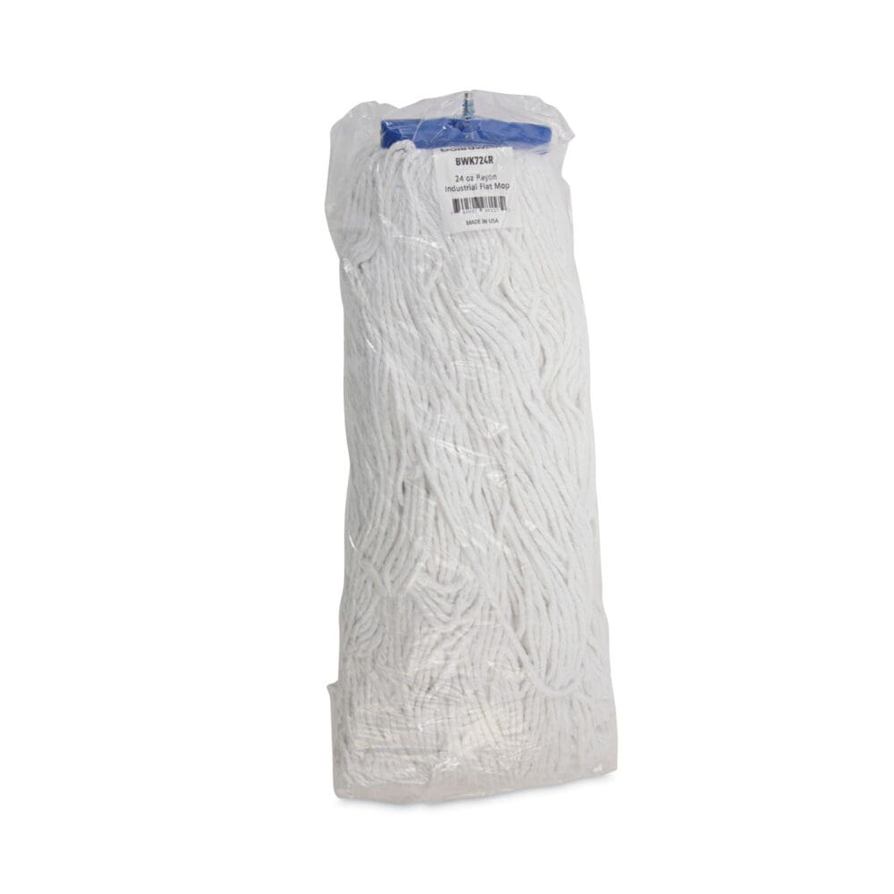 Cut-End Lie-Flat Wet Mop Head, Rayon, 24oz, White - Image 6