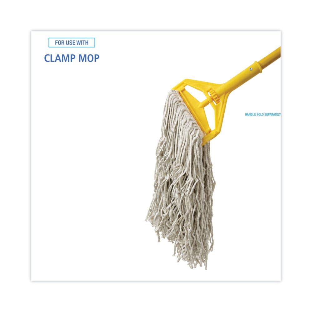 Banded Cotton Mop Heads, 24oz, White, 12/Carton - Image 2