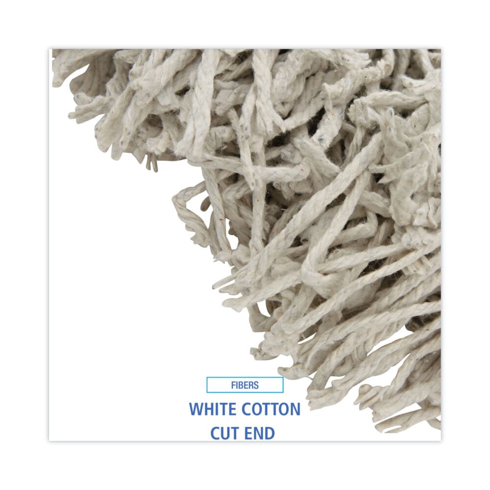 Banded Cotton Mop Heads, 24oz, White, 12/Carton - Image 3