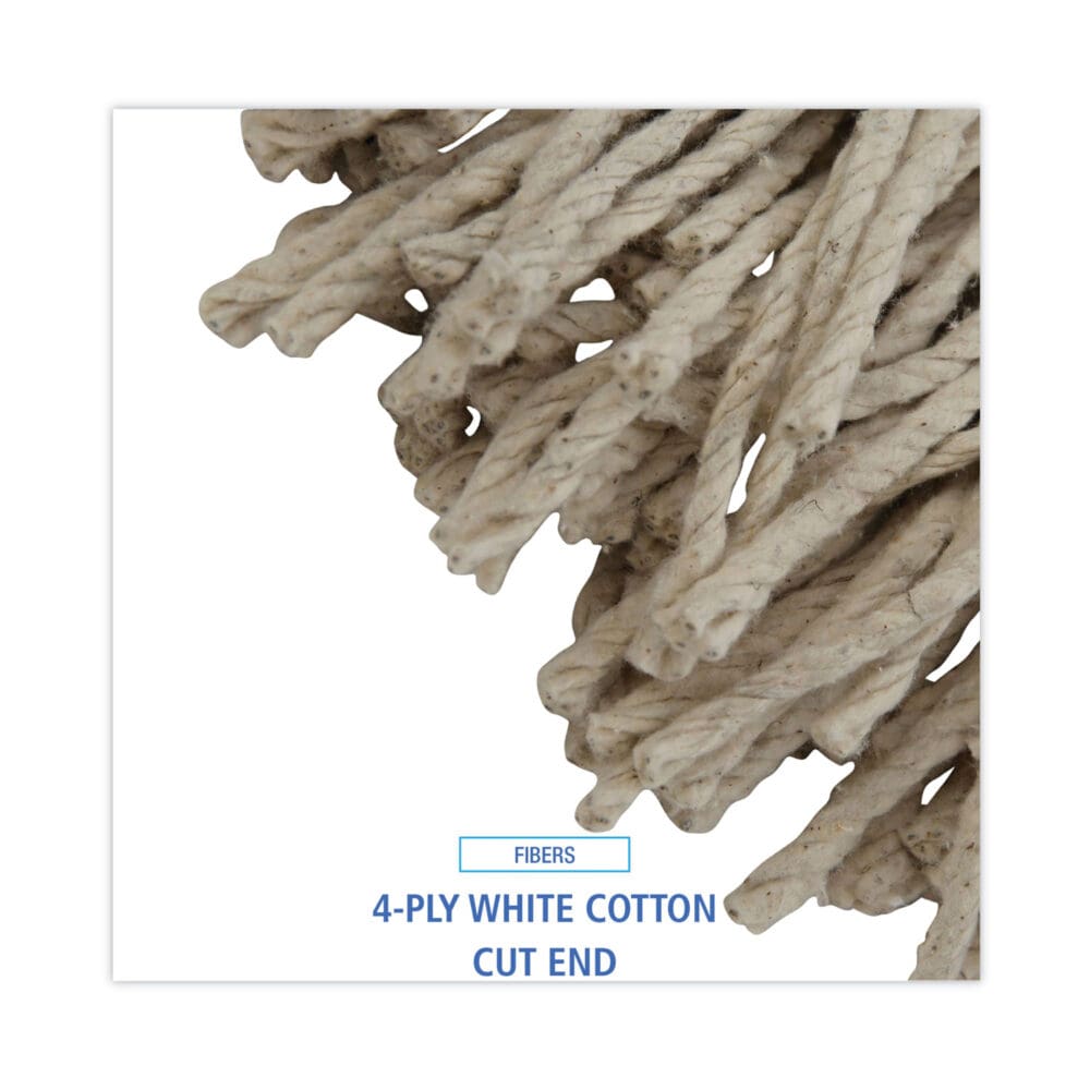 Mop Head, Cotton, Cut-End, White, 4-Ply, 32oz, 12/Carton - Image 3