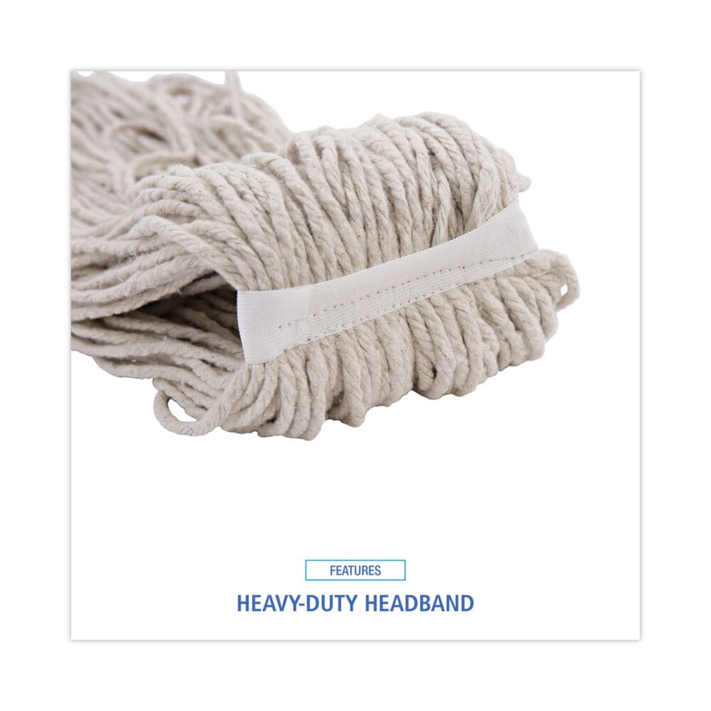 Mop Head, Cotton, Cut-End, White, 4-Ply, 32oz, 12/Carton - Image 5