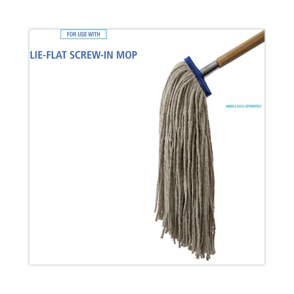 Mop Head, Lie-Flat Head, Cotton Fiber, 24 oz., White, 12/Carton - Image 3