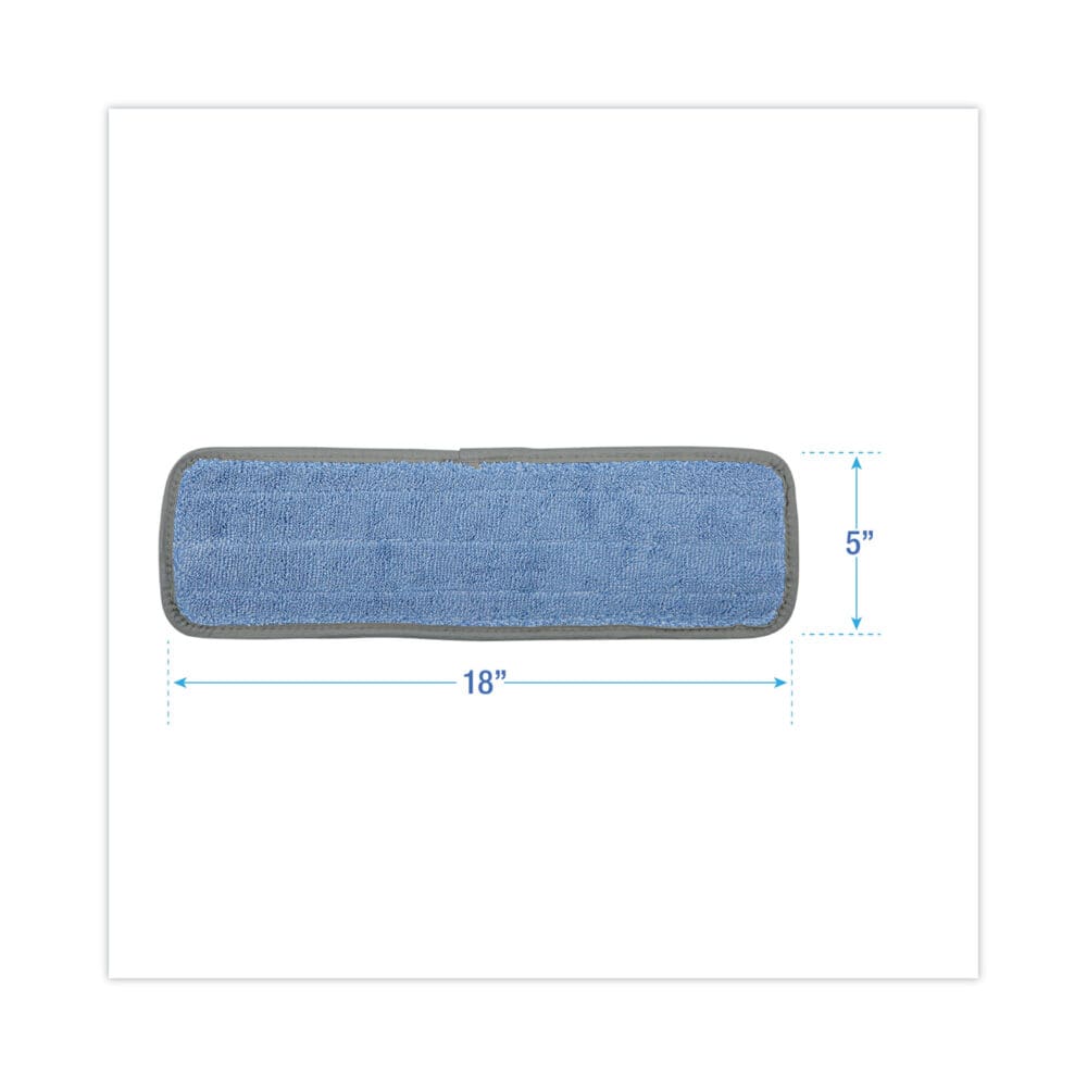 Microfiber Mop Head, Blue, 18 x 5, Split Microfiber, Hook and Loop Back, Dozen - Image 2