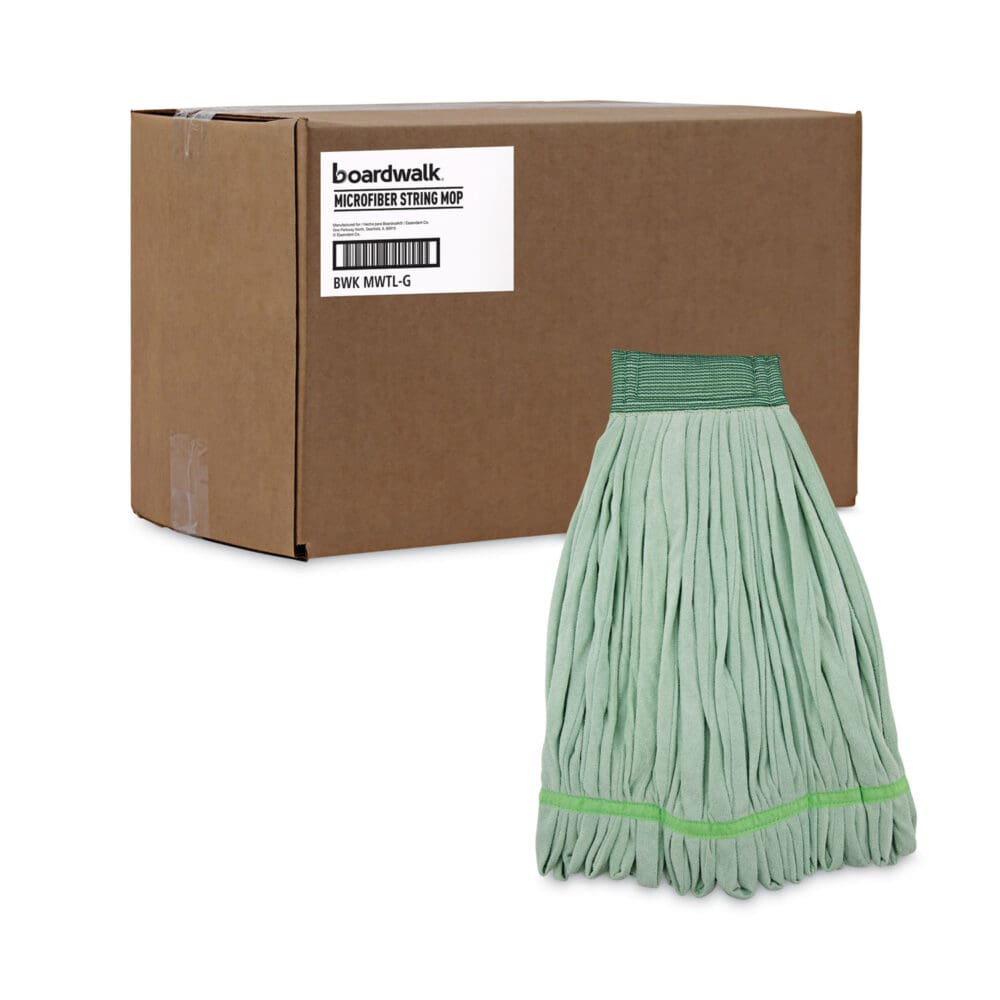 Microfiber Looped-End Wet Mop Head, Large, Green, 12/Carton - Image 8