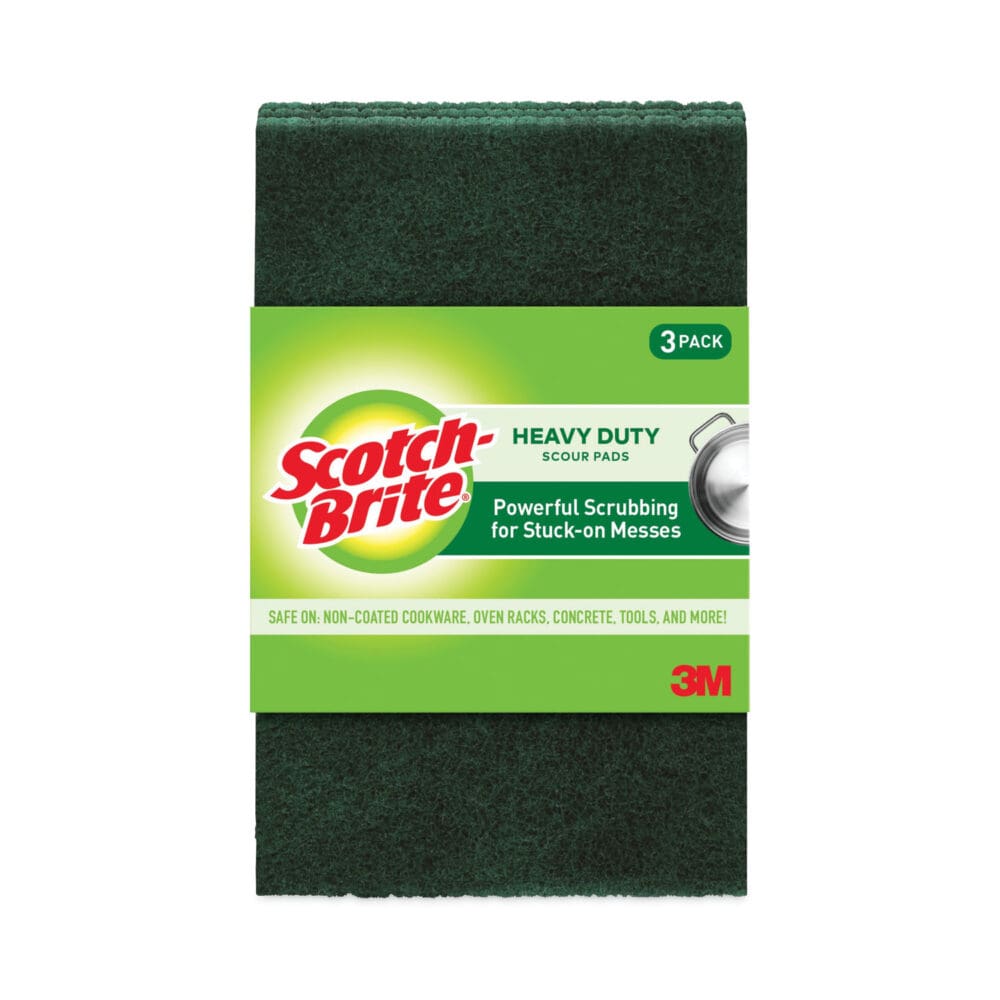 Heavy-Duty Scour Pad, 3.8 x 6, Green, 10/Carton - Image 14