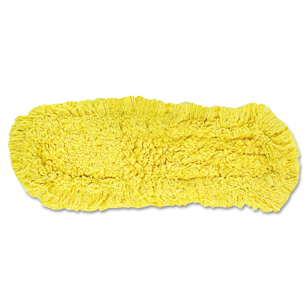 Trapper Commercial Dust Mop, Looped-end Launderable, 5" x 24", Yellow - Image 4