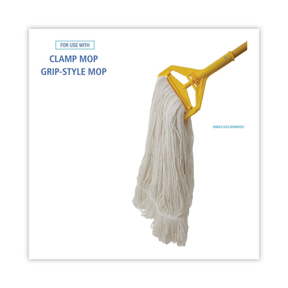 Pro Loop Web/Tailband Wet Mop Head, Rayon, 24oz, White, 12/Carton - Image 2