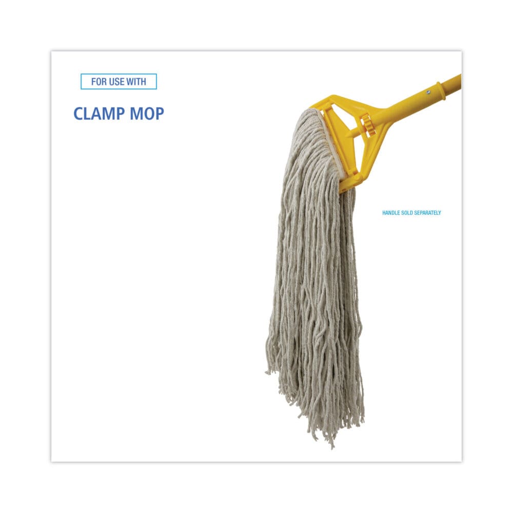 Cut-End Wet Mop Head, Cotton, No. 32, White, 12/Carton - Image 2