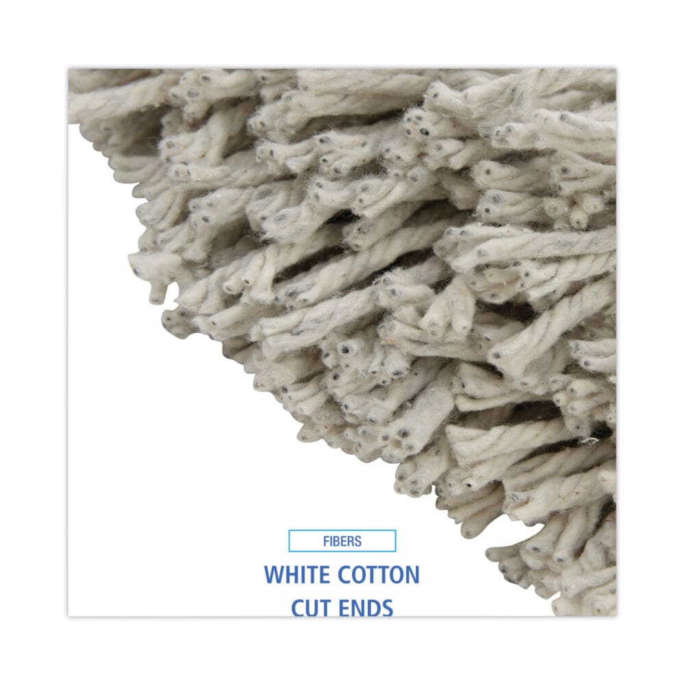 Cut-End Wet Mop Head, Cotton, No. 32, White, 12/Carton - Image 3