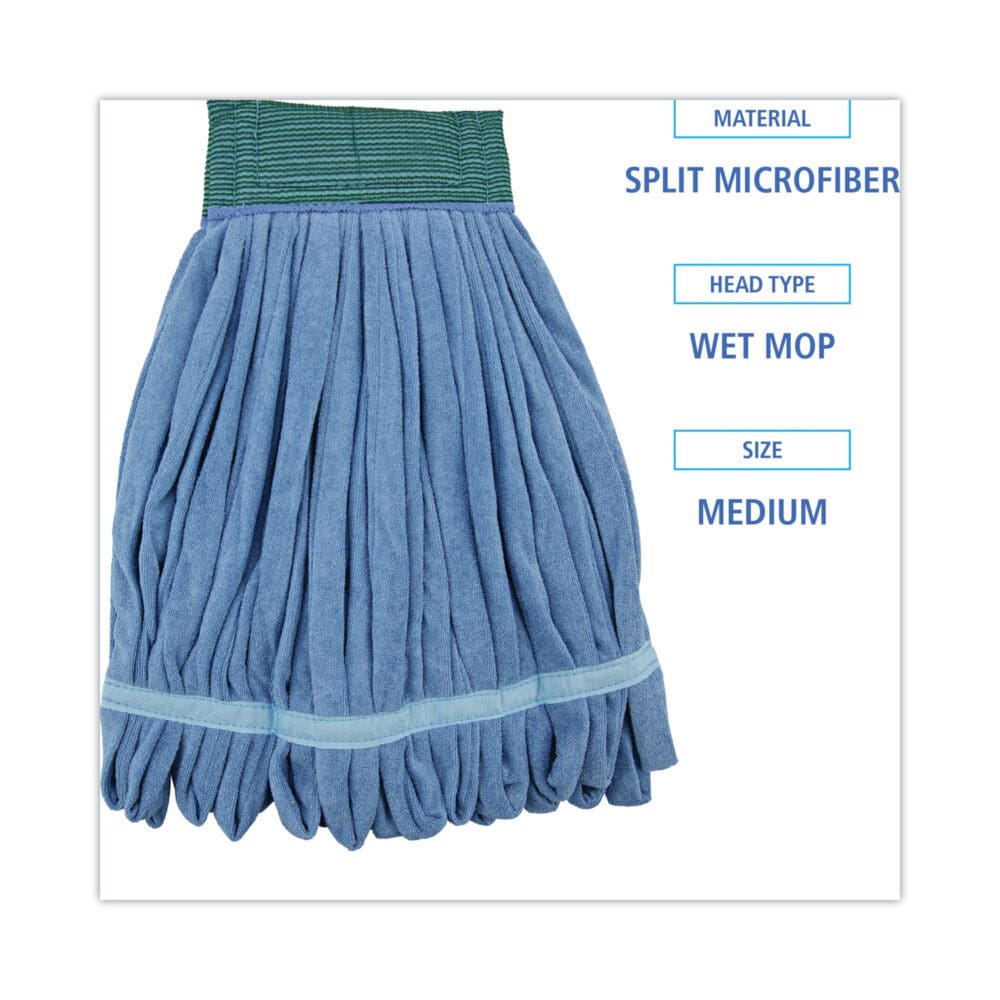 Microfiber Looped-End Wet Mop Head, Medium, Blue - Image 7