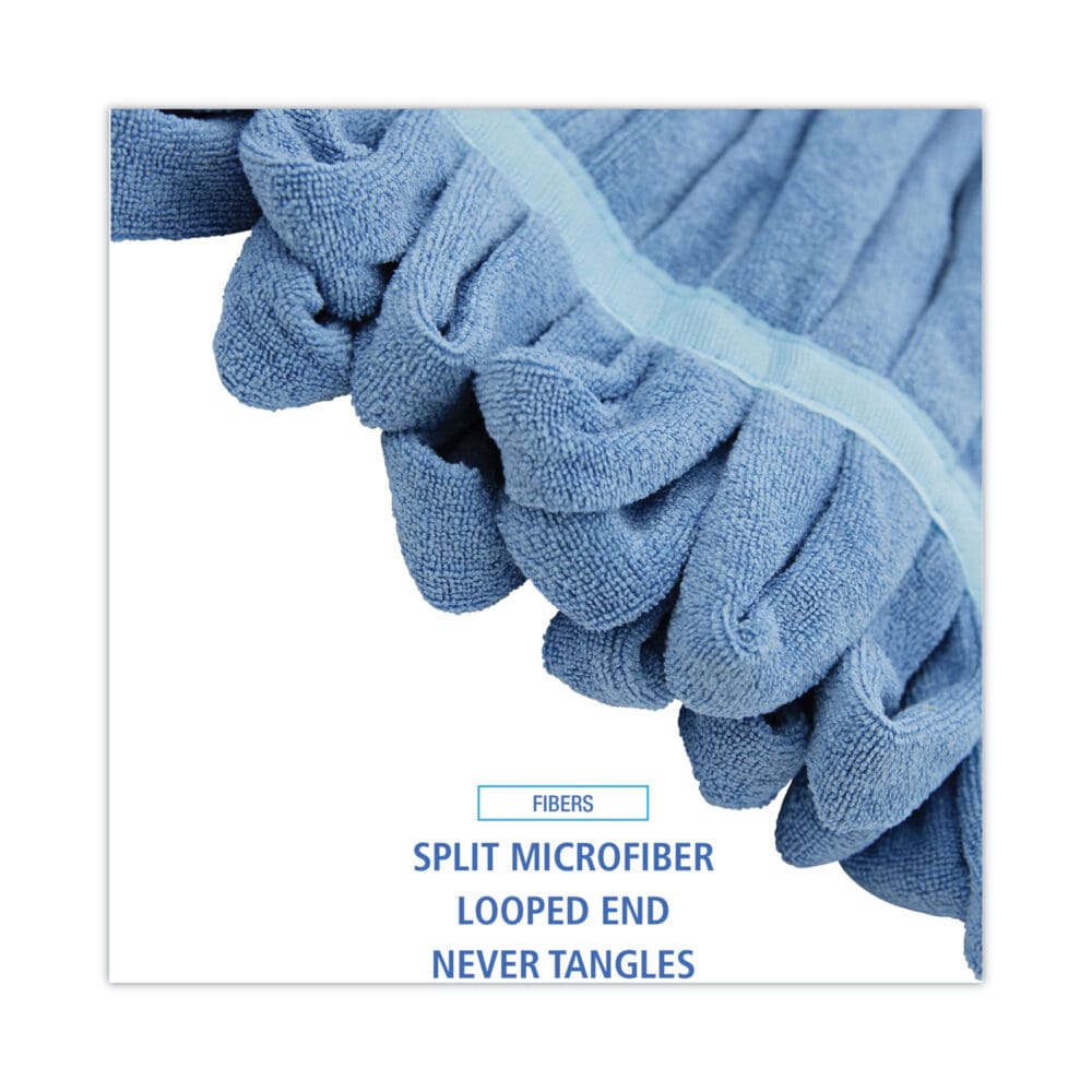 Microfiber Looped-End Wet Mop Head, Medium, Blue - Image 3